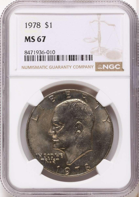 Bullionshark 1978 $1 Eisenhower Dollar Coin NGC MS67 - HAT525080008 