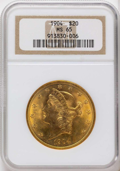 Bullionshark 1904 $20 Gold Liberty Double Eagle NGC MS65 - HAT790021046 