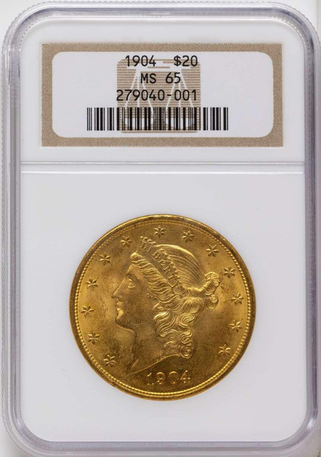 Bullionshark 1904 $20 Gold Liberty Double Eagle NGC MS65 - HAT790021048 