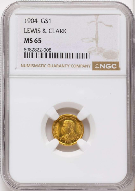 Bullionshark 1904 G$1 Commemorative Gold Coin NGC MS65   Lewis and Clark Gold Dollar - HAT787594010 