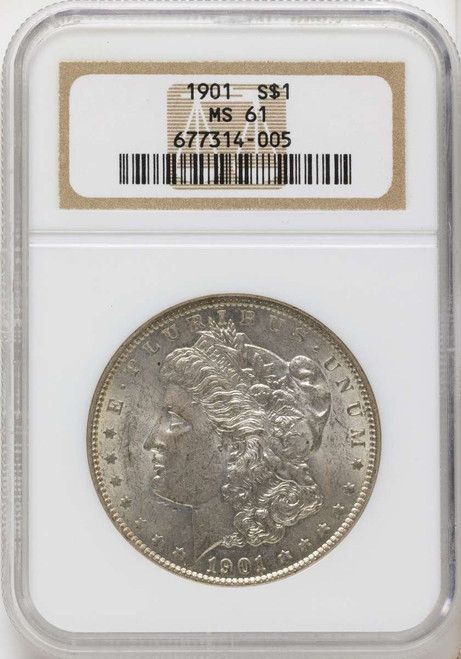 1901 S$1 Morgan Silver Dollar Coin NGC MS61 coin front image