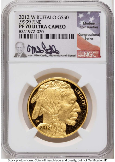Bullionshark 2012-W $50 Proof 1 oz American Gold Buffalo Coin NGC PF70 UCAM - HAT790169007 