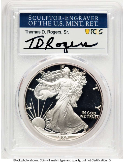 1988-S S$1 Proof American Silver Eagle Coin PCGS PR70 DCAM coin front image