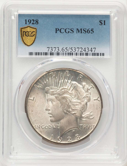 Bullionshark 1928 S$1 Peace Silver Dollar Coin PCGS MS65 - HAT508388026 