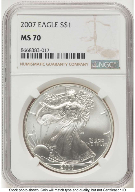 Bullionshark 2007 S$1 American Silver Eagle Coin NGC MS70 - HAT521414041 