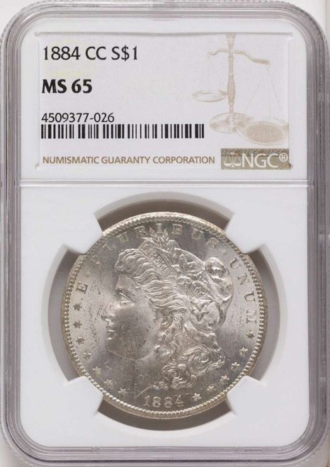 Bullionshark 1884-CC S$1 Morgan Silver Dollar Coin NGC MS65 - HAT790348037 