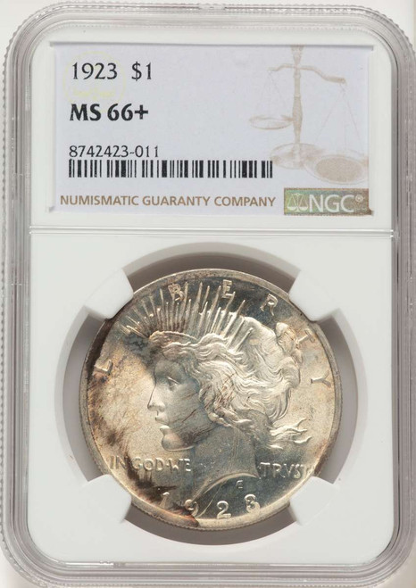 Bullionshark 1923 S$1 Peace Silver Dollar Coin NGC MS66  + - HAT787435045 
