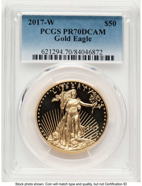 Bullionshark 2017-W $50 Proof 1 oz American Gold Eagle Coin PCGS PR70 DCAM - HAT789108115 
