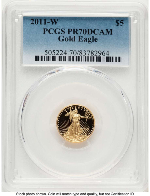Bullionshark 2011-W $5 Proof 1/10 oz American Gold Eagle Coin PCGS PR70 DCAM - HAT789108023 