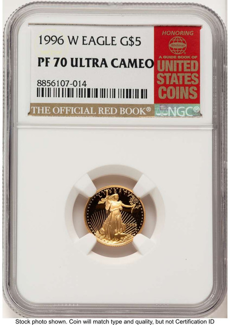Bullionshark 1996-W $5 Proof 1/10 oz American Gold Eagle Coin NGC PF70 UCAM - HAT788746029 