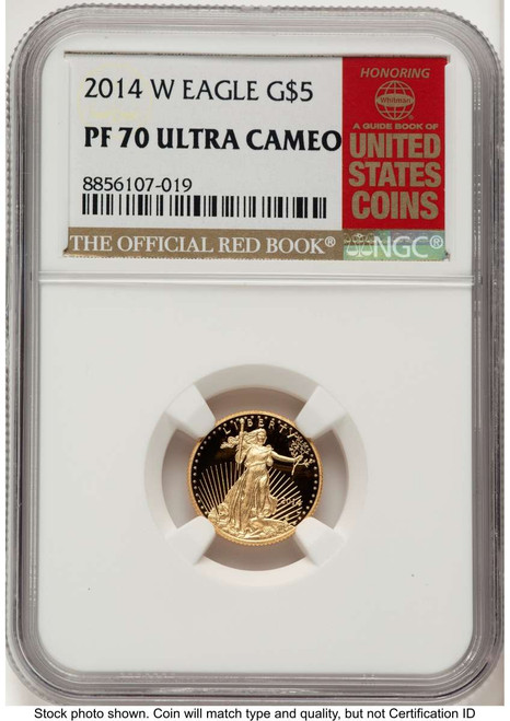 Bullionshark 2014-W $5 Proof 1/10 oz American Gold Eagle Coin NGC PF70 UCAM - HAT788746037 