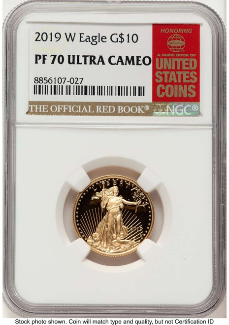 2019-W $10 Proof 1/4 oz American Gold Eagle Coin NGC PF70 UCAM