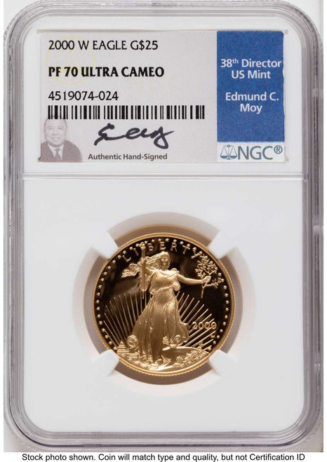 Bullionshark 2000-W $25 Proof 1/2 oz American Gold Eagle Coin NGC PF70 UCAM - HAT787807013 