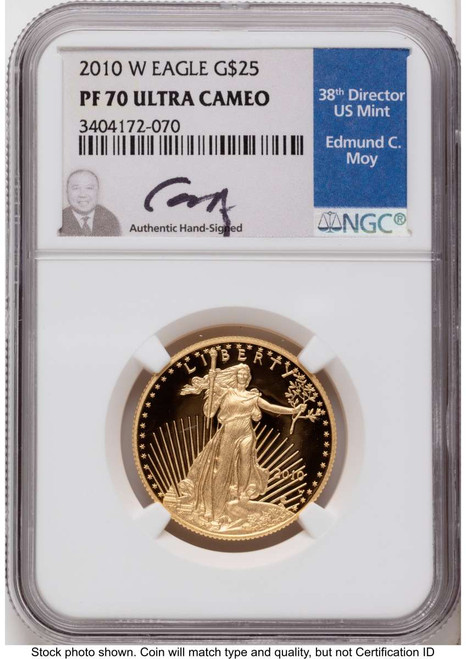 2010-W $25 Proof 1/2 oz American Gold Eagle Coin NGC PF70 UCAM coin front image