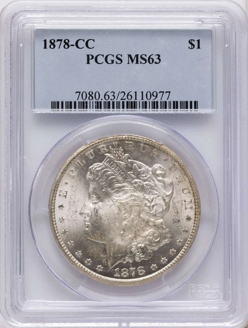 Bullionshark 1878-CC S$1 Morgan Silver Dollar Coin PCGS MS63 - HAT790405016 