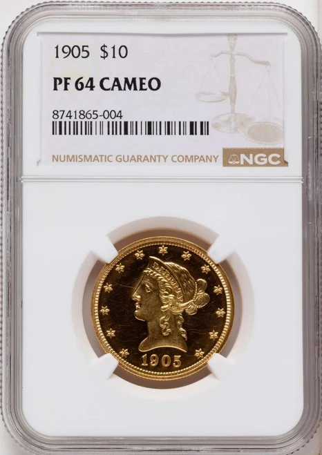 Bullionshark 1905 $10 Proof Liberty Gold Eagle Coin NGC PF64 CAMEO - HAT525412003 
