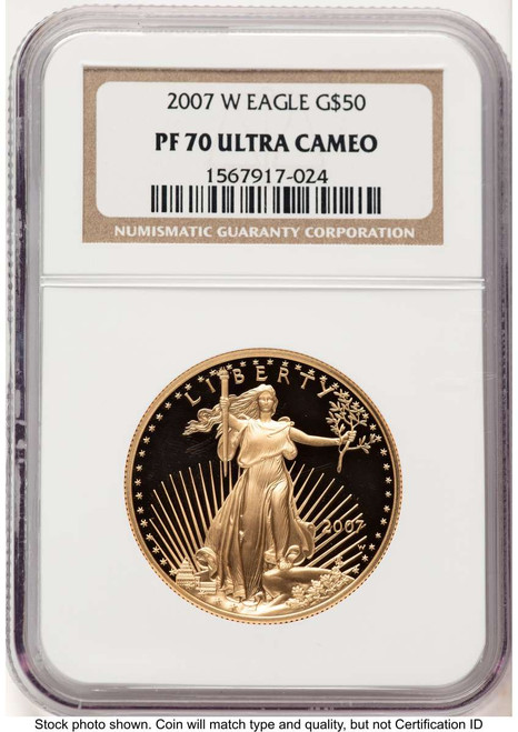 Bullionshark 2007-W $50 Proof 1 oz American Gold Eagle Coin NGC PF70 UCAM - HAT790573029 