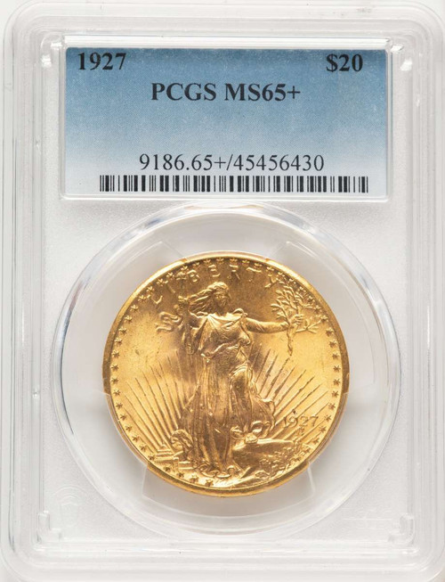 Bullionshark 1927 $20 Saint Gaudens Double Eagle PCGS MS65  + - HAT507503022 
