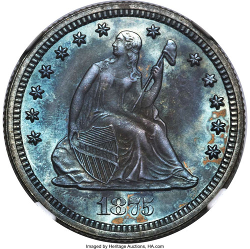 Bullionshark 1875 25C Proof Seated Quarter Coin NGC PF67 - HAT791027028 