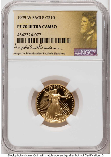 Bullionshark 1995-W $10 Proof 1/4 oz American Gold Eagle Coin NGC PF70 UCAM - HAT790935008 
