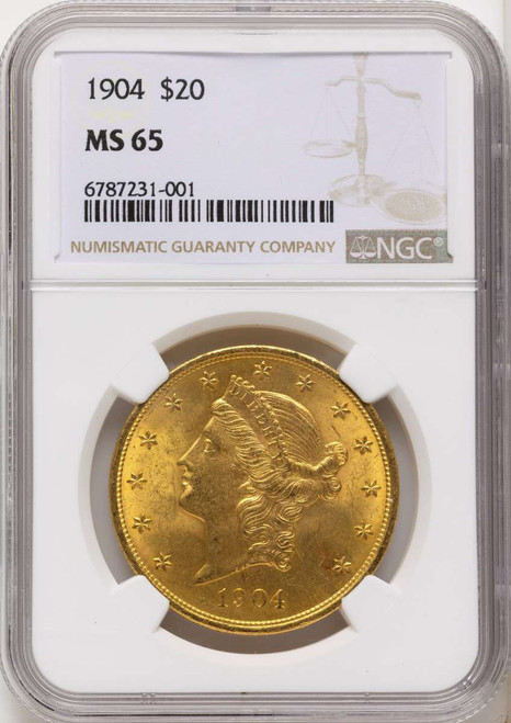 Bullionshark 1904 $20 Gold Liberty Double Eagle NGC MS65 - HAT790677018 