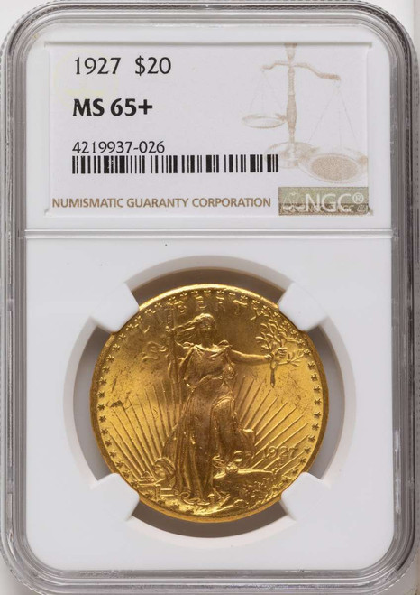 Bullionshark 1927 $20 Saint Gaudens Double Eagle NGC MS65  + - HAT525215005 