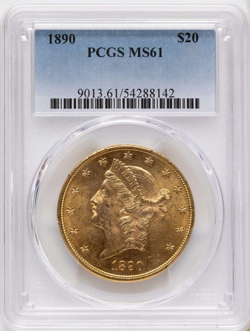 Bullionshark 1890 $20 Gold Liberty Double Eagle PCGS MS61 - HAT171509102 