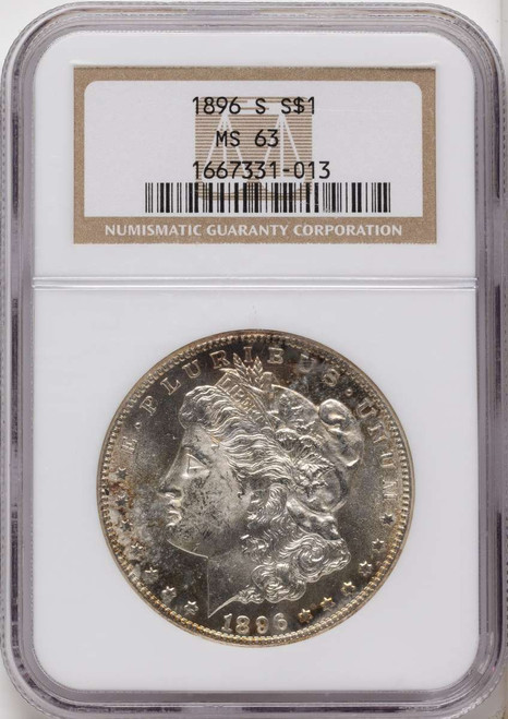 Bullionshark 1896-S S$1 Morgan Silver Dollar Coin NGC MS63 - HAT790847001 