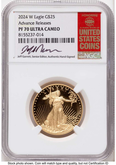 2024-W G$25 Proof 1/2 oz American Gold Eagle Coin NGC PF70 UCAM coin front image