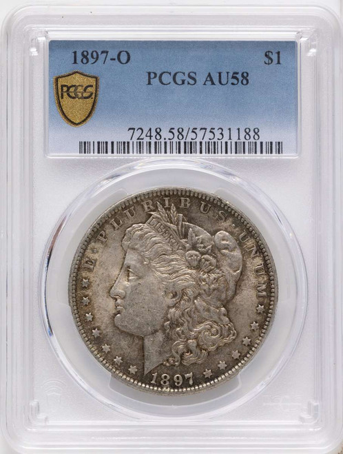 Bullionshark 1897-O S$1 Morgan Silver Dollar Coin PCGS AU58 - HAT790466053 