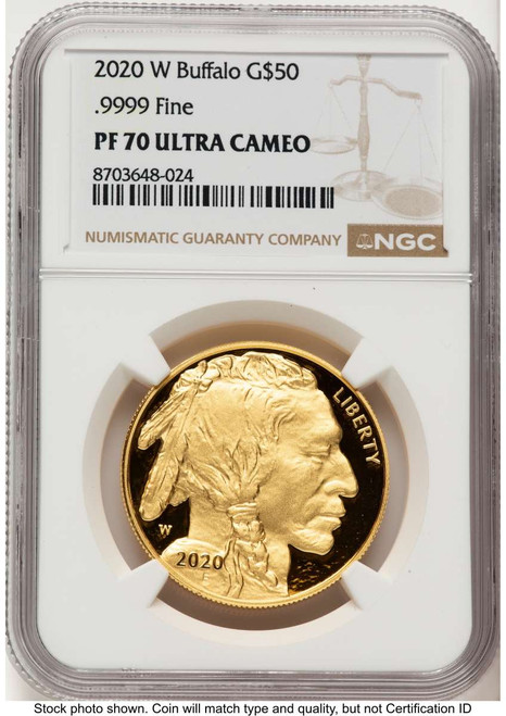 Bullionshark 2020-W G$50 Proof 1 oz American Gold Buffalo Coin NGC PF70 UCAM - HAT524161036 