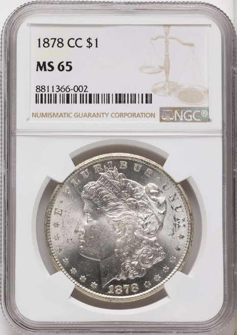 1878-CC S$1 Morgan Silver Dollar Coin NGC MS65 coin front image