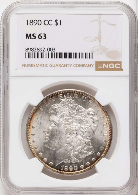 Bullionshark 1890-CC S$1 Morgan Silver Dollar Coin NGC MS63 - HAT177570002 