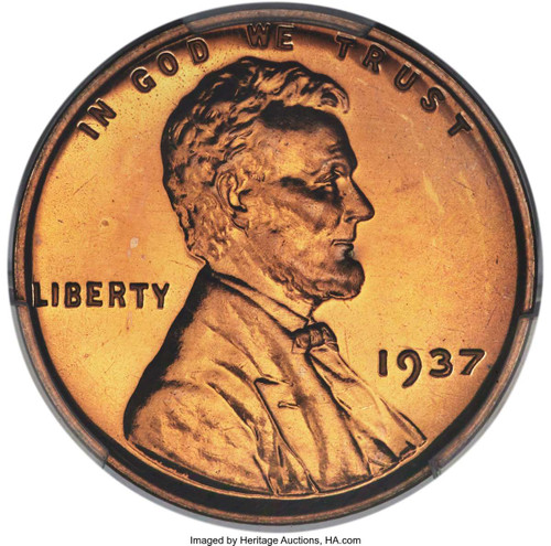 Bullionshark 1937 1C Proof Lincoln Cent Coin PCGS PR67  CAC +    RD - HAT791027002 