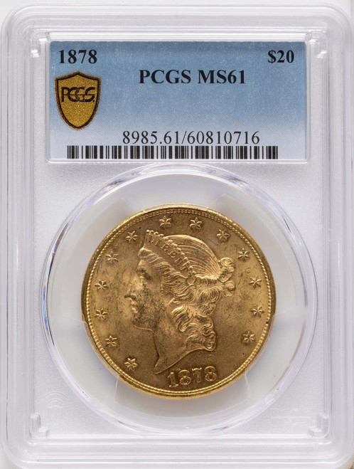 Bullionshark 1878 $20 Gold Liberty Double Eagle PCGS MS61 - HAT171509072 