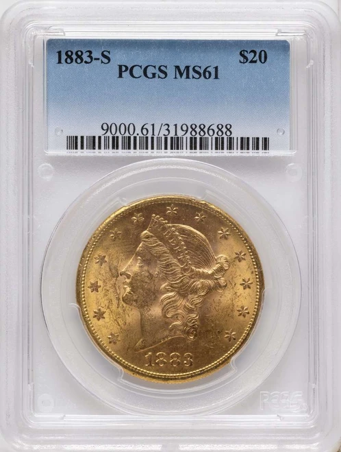 Bullionshark 1883-S $20 Gold Liberty Double Eagle PCGS MS61 - HAT789201010 