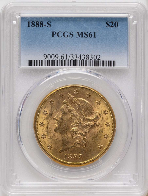 Bullionshark 1888-S $20 Gold Liberty Double Eagle PCGS MS61 - HAT789201008 