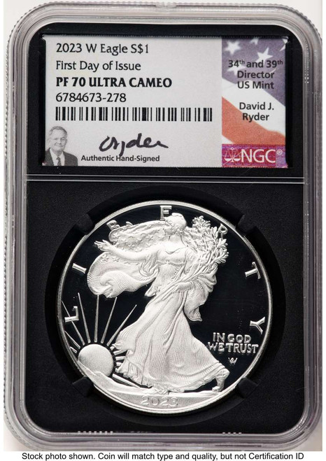 Bullionshark 2023-W $1 Proof American Silver Eagle Coin NGC PF70 UCAM - HAT791223015 