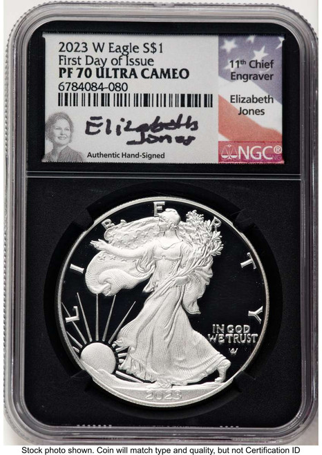 Bullionshark 2023-W $1 Proof American Silver Eagle Coin NGC PF70 UCAM - HAT791223014 
