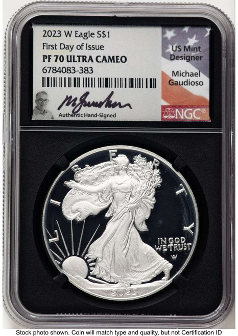 Bullionshark 2023-W $1 Proof American Silver Eagle Coin NGC PF70 UCAM - HAT791223017 