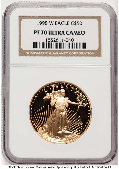 Bullionshark 1998-W $50 Proof 1 oz American Gold Eagle Coin NGC PF70 UCAM - HAT791152015 