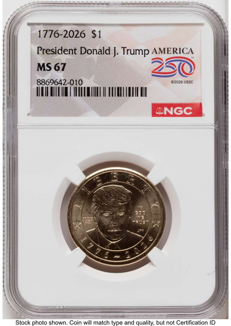 Bullionshark 2026 $1 Modern Bullion Coin NGC MS67   Donald J. Trump Semiquincentennial - HAT525414792 