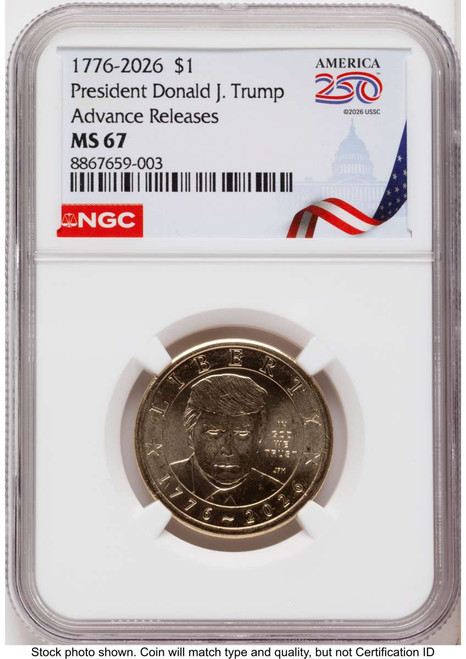 Bullionshark 2026 $1 Modern Bullion Coin NGC MS67   Donald J. Trump Semiquincentennial - HAT525414764 