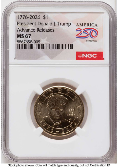 Bullionshark 2026 $1 Modern Bullion Coin NGC MS67   Donald J. Trump Semiquincentennial - HAT525414784 