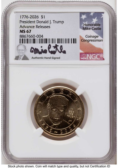 Bullionshark 2026 $1 Modern Bullion Coin NGC MS67   Donald J. Trump Semiquincentennial - HAT525414772 