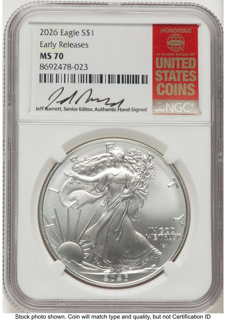 Bullionshark 2026 $1 American Silver Eagle Coin NGC MS70 - First Strike - HAT523402484 