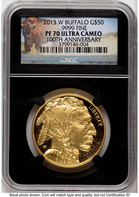 Bullionshark 2013-W $50 Proof 1 oz American Gold Buffalo Coin NGC PF70 UCAM - HAT790694006 