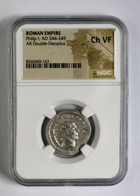 Bullionshark Roman Silver Antoninianus of Philip I (AD244-249) NGC(CH-VF) 