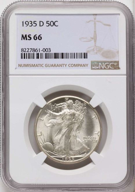 Bullionshark 1935-D 50C Walking Liberty Half Dollar Coin NGC MS66 - HAT790543001 
