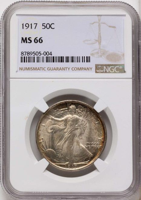 Bullionshark 1917 50C Walking Liberty Half Dollar Coin NGC MS66 - HAT790544002 
